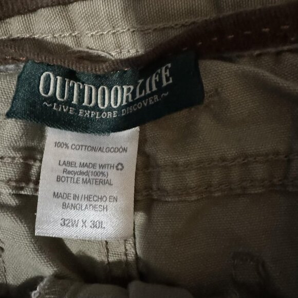 Outdoor Life Pants Mens 32x30 Khaki Utility Workwear Cargo Cotton Hiking - Picture 5 of 11